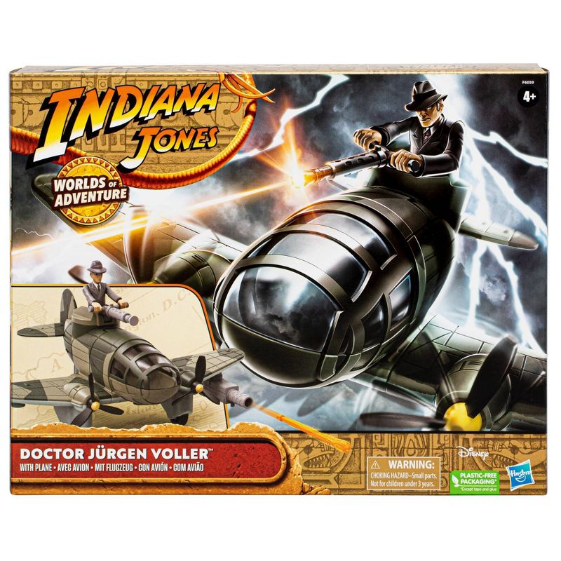 Hasbro Indiana Jones Worlds of Adventure Doctor J&#252;rgen Voller Action Figure with Plane, 3 of 13