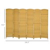 Aghana Digitals 6-Panel Freestanding Privacy Screen, 6' Tall Pine Wood Frame with Polypropylene - 4 of 4