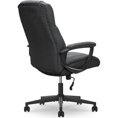 Modern Executive High-Back Black Microfiber Swivel Office Chair