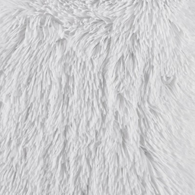 White Faux Fur Square Throw Pillows Set of 2