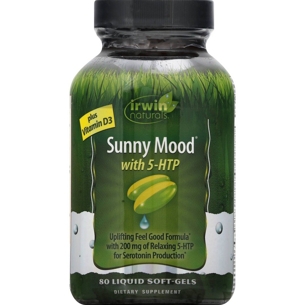 Photos - Vitamins & Minerals Irwin Naturals Sunny Mood 5-HTP Dietary Supplement Softgels - 80ct