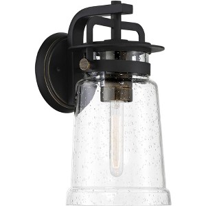 Minka Lavery Industrial Outdoor Wall Light Fixture Sand Coal Lantern 13 1/2" Seedy Glass Shade for Post Exterior Porch Yard Patio - 1 of 1