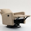 Modern Velvet Reclining Accent Chair with Manual Button Control and Leg Rest, 360° Swivel 1-Seat Sofa for Living Room or Bedroom–The Pop Home - 3 of 4