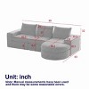 Modern Curved L-Shaped Sectional Sofa with Chaise, Double Cushion Design Modular Sofa, Upholstered Couch with Chenille Cover-Cuddlewood - 4 of 4