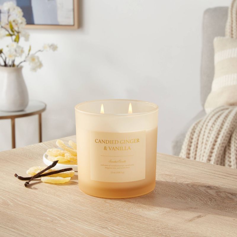 Colored Glass Candle Candied Ginger & Vanilla Tan - Threshold™, 3 of 7