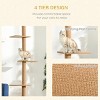 TopComfy Pet Tower Floor to Ceiling Cat Tree Natural Sisal Scratching Posts Eco Friendly Material Kitten Pet Toy for Cats, Brown, 17"*10.75"*89.75" - 4 of 4