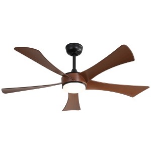 52 Inch Ceiling Fans with Lights and Remote Modern Ceiling Fan ETL Listed 3 Downrods 5 Blades 6 Speeds Reversible Quiet DC Motor Indoor Outdoor Fans - 1 of 4