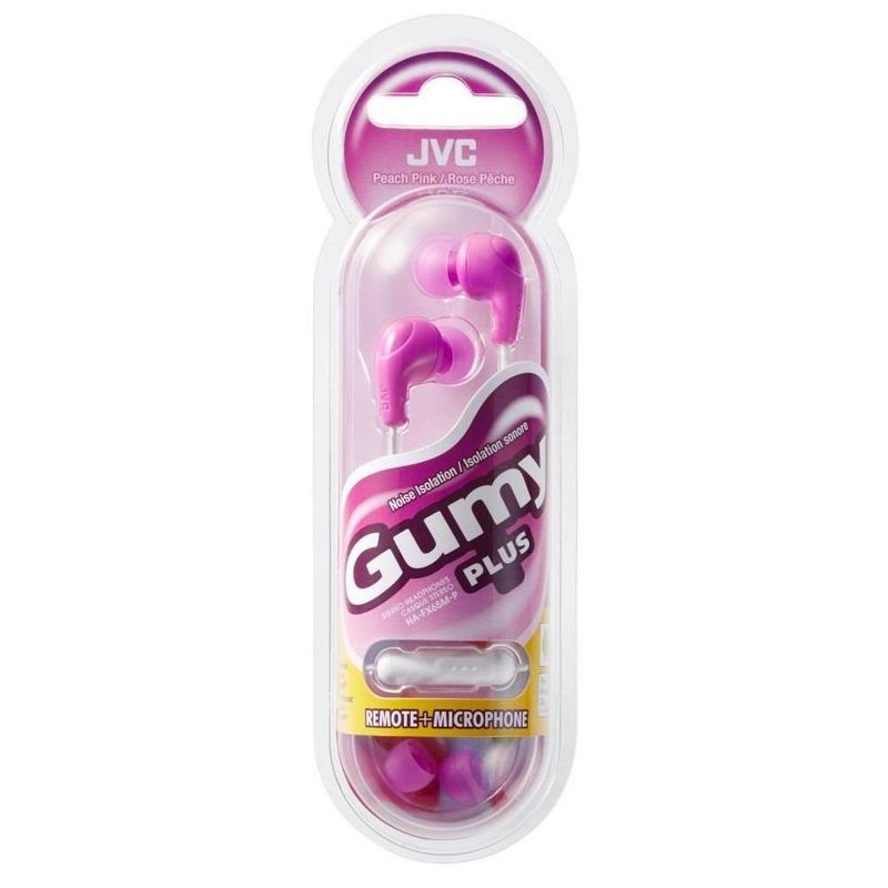 JVC - In Ear Gumy Plus Wired Earbuds with Mic - PINK, 1 of 2