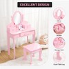 Girls' Vanity Set with Mirror, Makeup Table and Stool for Kids - 3 of 4
