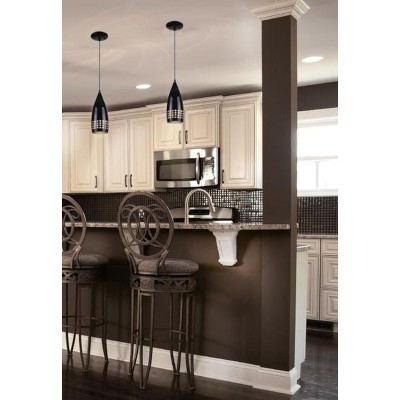 Sleek Modern Black Mini Pendant Light with Glass Shade