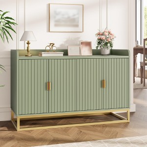 46.7" Sideboard Buffet Cabinet, Fluted Entryway Shoe Storage Cabinet, Wooden Coffee Bar Cabinet, Media Console Buffet Cabinet for Kitchen - 1 of 4