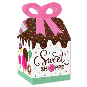 Big Dot of Happiness Sweet Shoppe - Square Favor Gift Boxes - Candy and Bakery Birthday Party or Baby Shower Bow Boxes - Set of 12 - 1 of 4