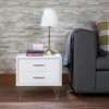 Vynxaria Deoss Accent Table - 2 Drawers with Metal Glides, Wooden Frame & V-Shape Metal Legs, Rectangular Nightstand - 4 of 4
