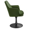 Modway Lippa Velvet Dining Armchair - Black Moss Green Swivel Chair with Pedestal Base, Barrel Back and Mid-Century Style - 4 of 4