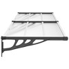 vidaXL Door Canopy Black and Transparent 94.1"x35.4" Polycarbonate - 4 of 4