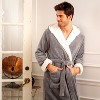 Alexander Del Rossa Men's Warm Winter Plush Hooded Bathrobe, Full Length Fleece Robe with Hood - image 4 of 4