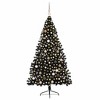 vidaXL Artificial Pre-lit Christmas Tree with 300 LEDs Black 82.7" PVC - 3 of 4
