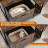Cat Litter Box Enclosure Furniture with Flower Stand, Corner Wooden Cat Washroom - 3 of 4