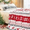 Lomsoe Christmas Throw Blanket for Couch, Holiday Christmas Reindeer Snowflakes Flannel Blanket, Soft, Cozy, Warm Winter Throw Decor. - 3 of 4