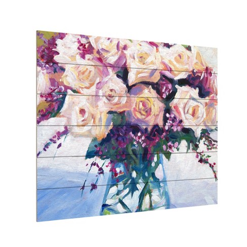 David Lloyd 'roses In Glass' Wood Slat Art : Target