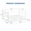 Twin Daybed with Trundle, Metal Bed Frame with Pull Out Sleeper, Steel Slat Support, No Box Spring Needed, Easy Assembly - 4 of 4
