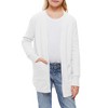 Girl's Open Front Cardigan Long Sleeve Knit Sweaters Kids Solid Cute Casual Loose Outerwear Coats with Pockets - 2 of 4