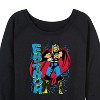 Women's - Marvel - Thor Fathor Lightweight French Terry Wide Neck Long Sleeve Shirt - 2 of 4