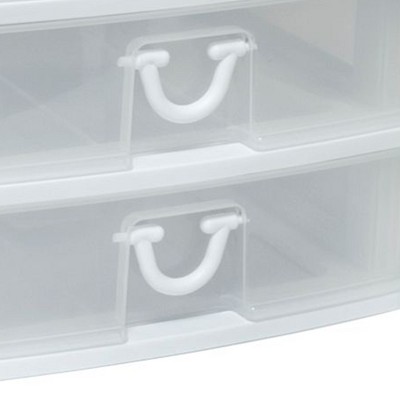 Gracious Living Clear Mini 3 Drawer Desk and Office Organizer for Storing Cosmetics, Arts, Crafts, and Stationery Items