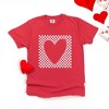 Simply Sage Market Women's Checkered Heart Cut Out Short Sleeve Garment Dyed Tee - 3 of 4