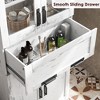 Tall Bathroom Storage Cabinet with 2 Barn Doors and 1 Drawer Adjustable Shelf, Freestanding Floor Pantry Cabinet for Kitchen, Living Room - 3 of 4