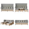 4 Pieces Wicker Patio Sofa Set,Wicker Daybed with Retractable Canopy and Lifting Table,Rattan Outdoor Conversation Set with Cushions-Coolbibila - 4 of 4