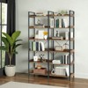 Mshliw 6-Tier Industrial Bookshelf, 67" Wooden Bookcase with Metal Frame, Freestanding Open Shelf Storage Rack for Home Office - 3 of 4