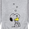Men's - Peanuts - Snoopy and Woodstock Dance Party Graphic Fleece Sweatshirt - 2 of 4