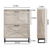 Narrow Shoe Rack Cabinet with Flip Drawers, Hidden Golden Handles - 2 of 4
