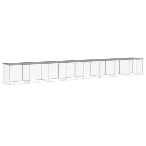 vidaXL Large Chicken Coop with Roof, Durable Galvanized Steel Poultry Cage with Lockable Door, Perfect for Outdoor, Light Gray - 1 of 4