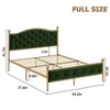 Velvet Upholstered Bed Frame with Solid Wooden Slats Support and Button Tufted Headboard - 2 of 4