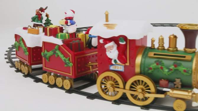 Northlight 16-Piece LED Lighted Musical and Animated Christmas Village Train, 2 of 9, play video
