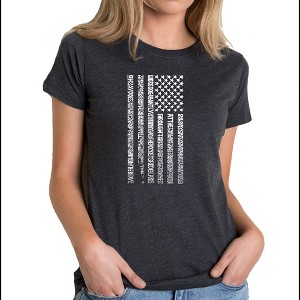 LA Pop Art Women's Premium Blend Word Art T-shirt - National Anthem Flag - 1 of 4