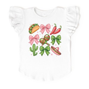 The Juniper Shop Fiesta Coquette Collage Flutter Sleeve Tee - 1 of 4