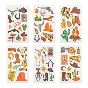 Unique Bargains Realistic Fake Tattoos Brown Yellow 6 Pcs - 1 of 4