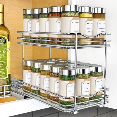 Lynk Professional Slide Out Double Spice Rack Upper Cabinet Organizer 6" Wide: Chrome-Plated Kitchen Storage Solution — фото 2