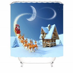 Santa In The Snow Shower Curtains for Bathroom Waterproof Fabric Bath Curtain Durable Soft Stylish Bathroom Decor 72x72 Inch - 1 of 1
