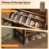 Shoe Cabinet with 3 Flip Drawers and Single Drawers - Hidden Wood Rattan Shoe Storage Cabinet - 4 of 4