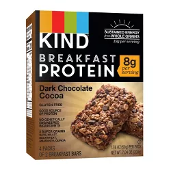 KIND Dark Chocolate Cocoa Protein Breakfast Bars - 4ct