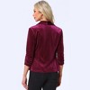INSPIRE CHIC Women's Velvet Lapel Collar Open Front Blazers - 3 of 4