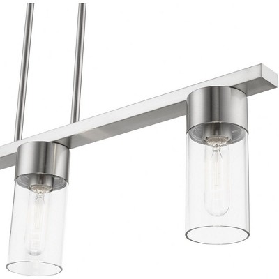 Brushed Nickel 3-Light Chandelier with Clear Glass Shades