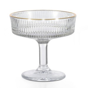 6PCS Pack Elegant Ribbed Martini Glasses - Vintage Coupe Glasses for Cocktails & Desserts - 1 of 4