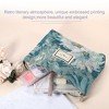 Unique Bargains Travel Zipper Floral Makeup Bags and Organizers Blue - 3 of 4