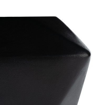 Conan Geometric Black Concrete Outdoor Accent Stool