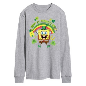 Men's - SpongeBob Squarepants - Happy St. Patricks Day Long Sleeve Graphic T-Shirt - 1 of 4